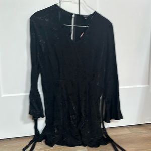 TopShop black Damask Print Romper size 10